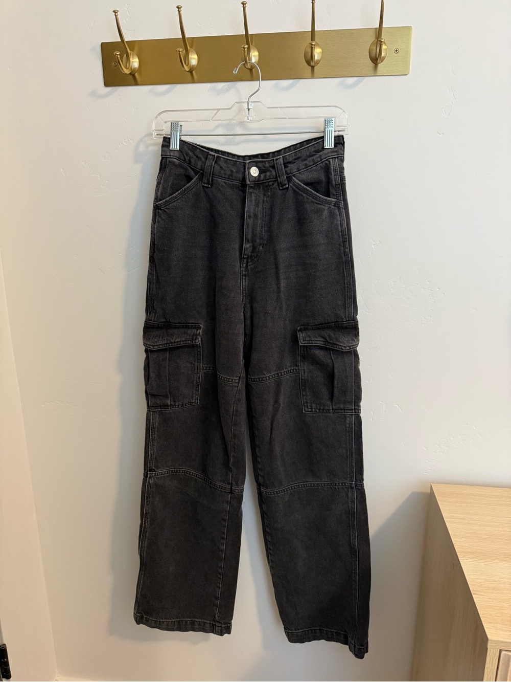 H&M Black Cargo Wide-Leg Jeans